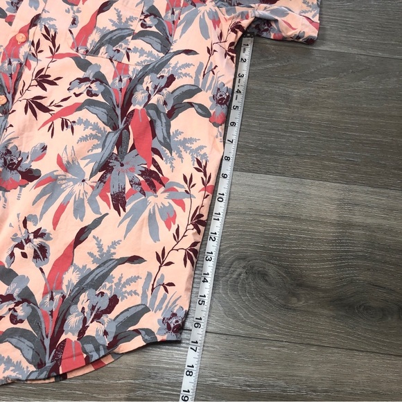 Columbia Mens Pink Orange Floral Hawaiian Button Down Shirt Regular Fit Size XL - Picture 4 of 10